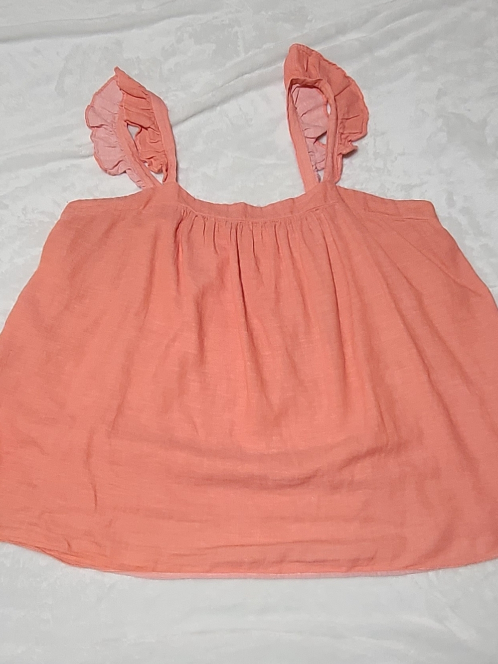 Old Navy Coral Ruffle Strap Tank Top